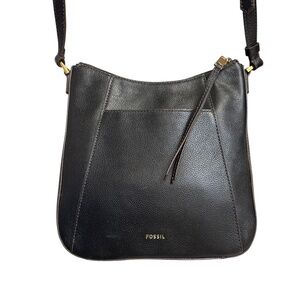 Fossil Talia crossbody shoulder bag in black leather